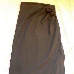 ZARA Olive Green Skirt Asymmetrical Slit Pencil Wiggle Long Midi Edgy Sexy Med